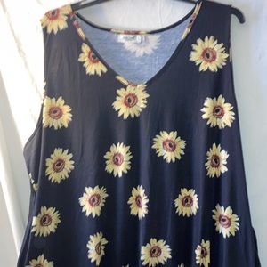Ivicoer sleeveless sunflower dress with pockets